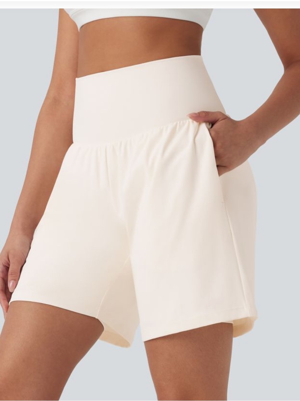 HALARA SoftlyZero Airy Super High Waisted Cool Touch Yoga Shorts 7" with Pockets